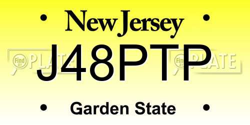 J48PTP New Jersey License Plate