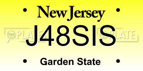 J48SIS New Jersey License Plate