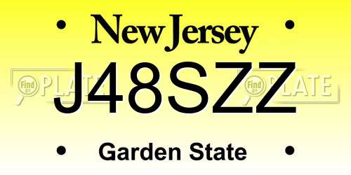 J48SZZ New Jersey License Plate