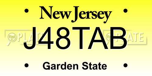 J48TAB New Jersey License Plate
