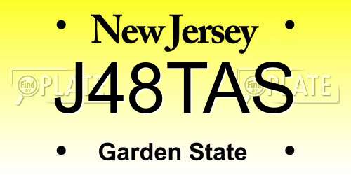 J48TAS New Jersey License Plate
