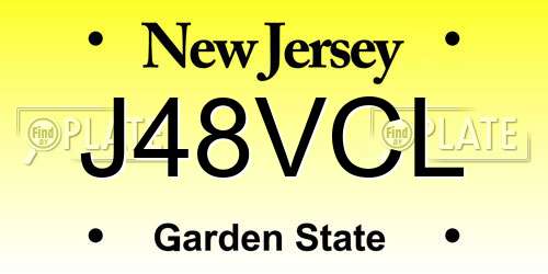 J48VCL New Jersey License Plate