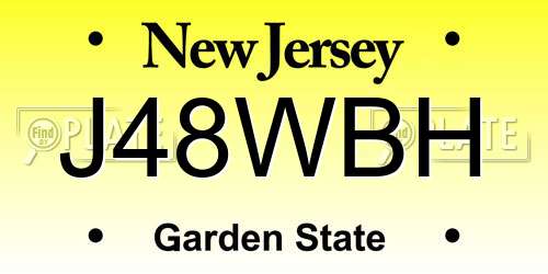 J48WBH New Jersey License Plate