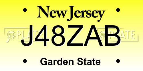 J48ZAB New Jersey License Plate