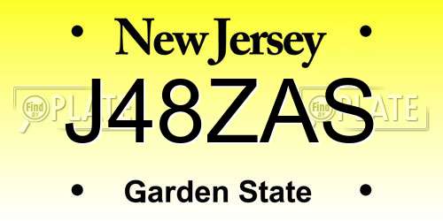 J48ZAS New Jersey License Plate