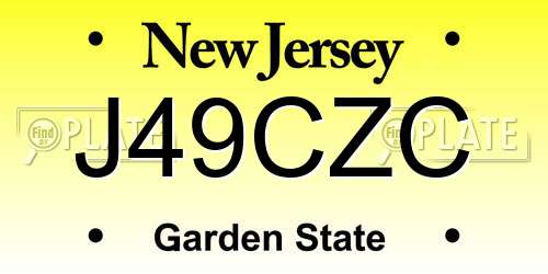 J49CZC New Jersey License Plate
