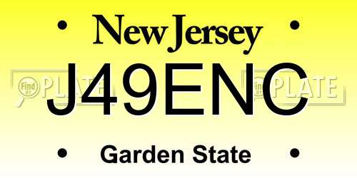 J49ENC New Jersey License Plate