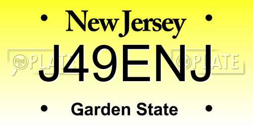 J49ENJ New Jersey License Plate