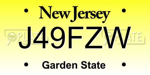 J49FZW New Jersey License Plate