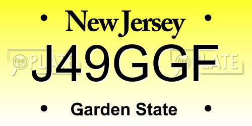 J49GGF New Jersey License Plate