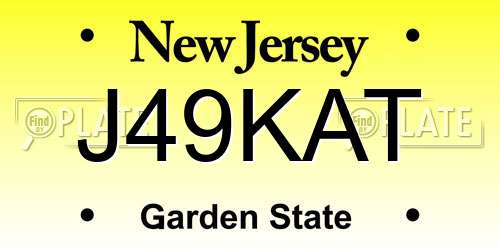 J49KAT New Jersey License Plate