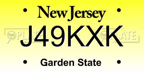 J49KXK New Jersey License Plate