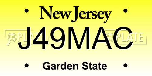 J49MAC New Jersey License Plate