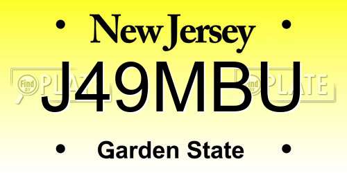J49MBU New Jersey License Plate
