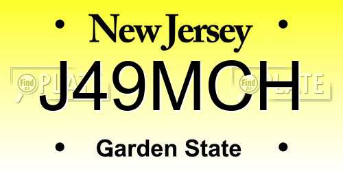 J49MCH New Jersey License Plate
