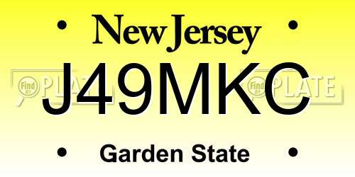 J49MKC New Jersey License Plate