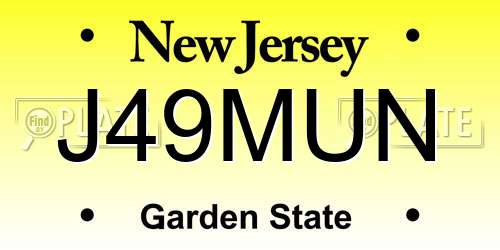 J49MUN New Jersey License Plate
