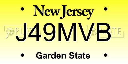 J49MVB New Jersey License Plate