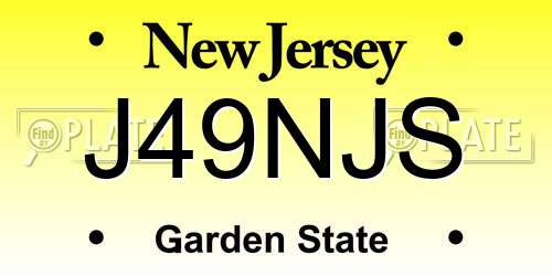 J49NJS New Jersey License Plate