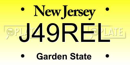 J49REL New Jersey License Plate