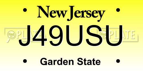 J49USU New Jersey License Plate