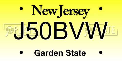 J50BVW New Jersey License Plate