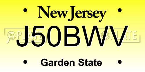 J50BWV New Jersey License Plate