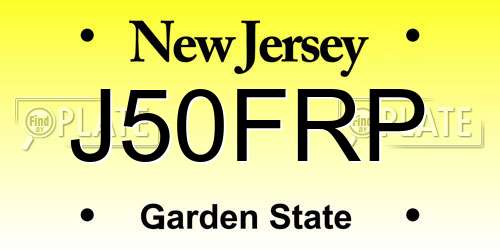J50FRP New Jersey License Plate