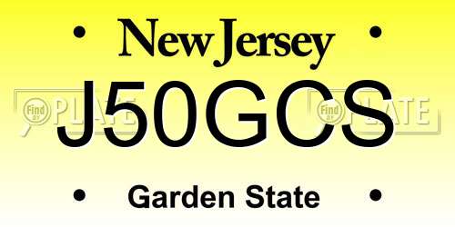 J50GCS New Jersey License Plate