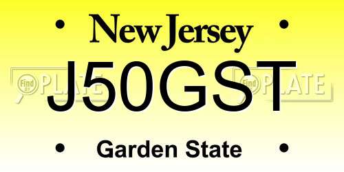 J50GST New Jersey License Plate