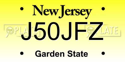 J50JFZ New Jersey License Plate