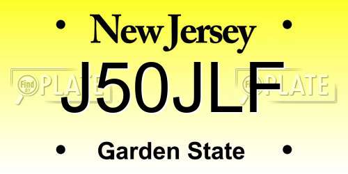 J50JLF New Jersey License Plate