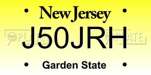 J50JRH New Jersey License Plate