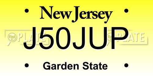 J50JUP New Jersey License Plate