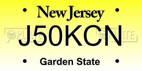 J50KCN New Jersey License Plate