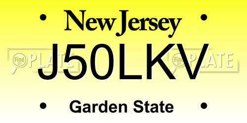 J50LKV New Jersey License Plate