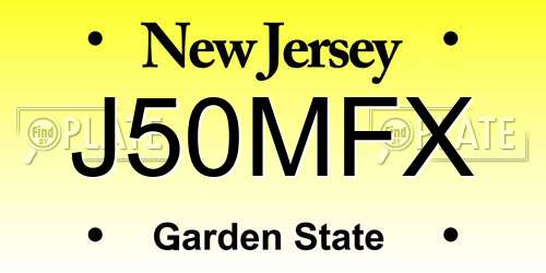 J50MFX New Jersey License Plate