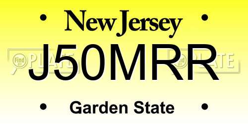 J50MRR New Jersey License Plate