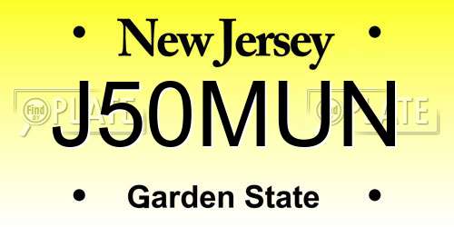 J50MUN New Jersey License Plate