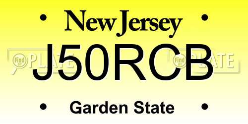 J50RCB New Jersey License Plate