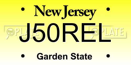 J50REL New Jersey License Plate