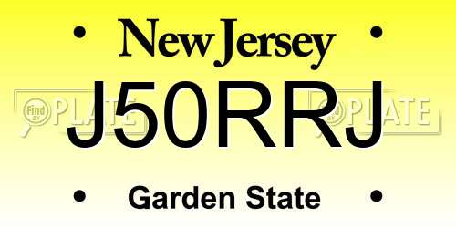 J50RRJ New Jersey License Plate
