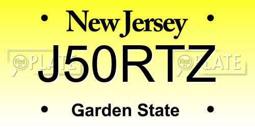 J50RTZ New Jersey License Plate