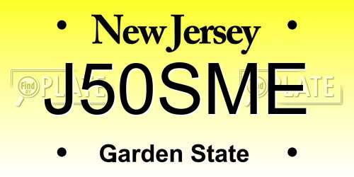 J50SME New Jersey License Plate