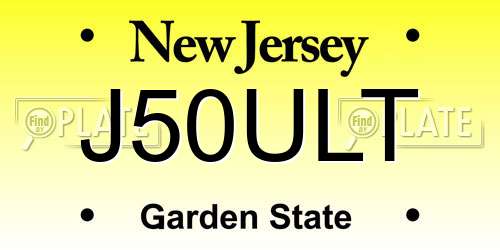 J50ULT New Jersey License Plate