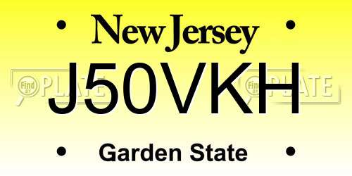J50VKH New Jersey License Plate