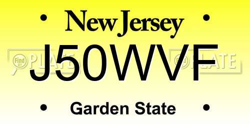 J50WVF New Jersey License Plate