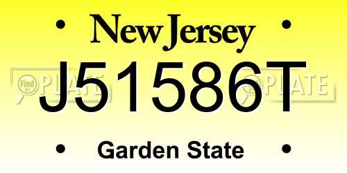 J51586T New Jersey License Plate