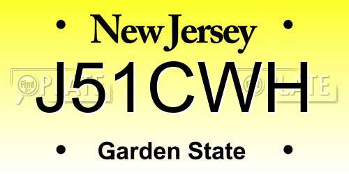 J51CWH New Jersey License Plate