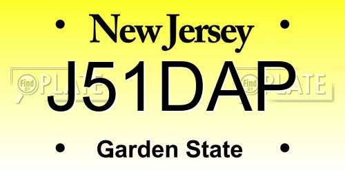 J51DAP New Jersey License Plate